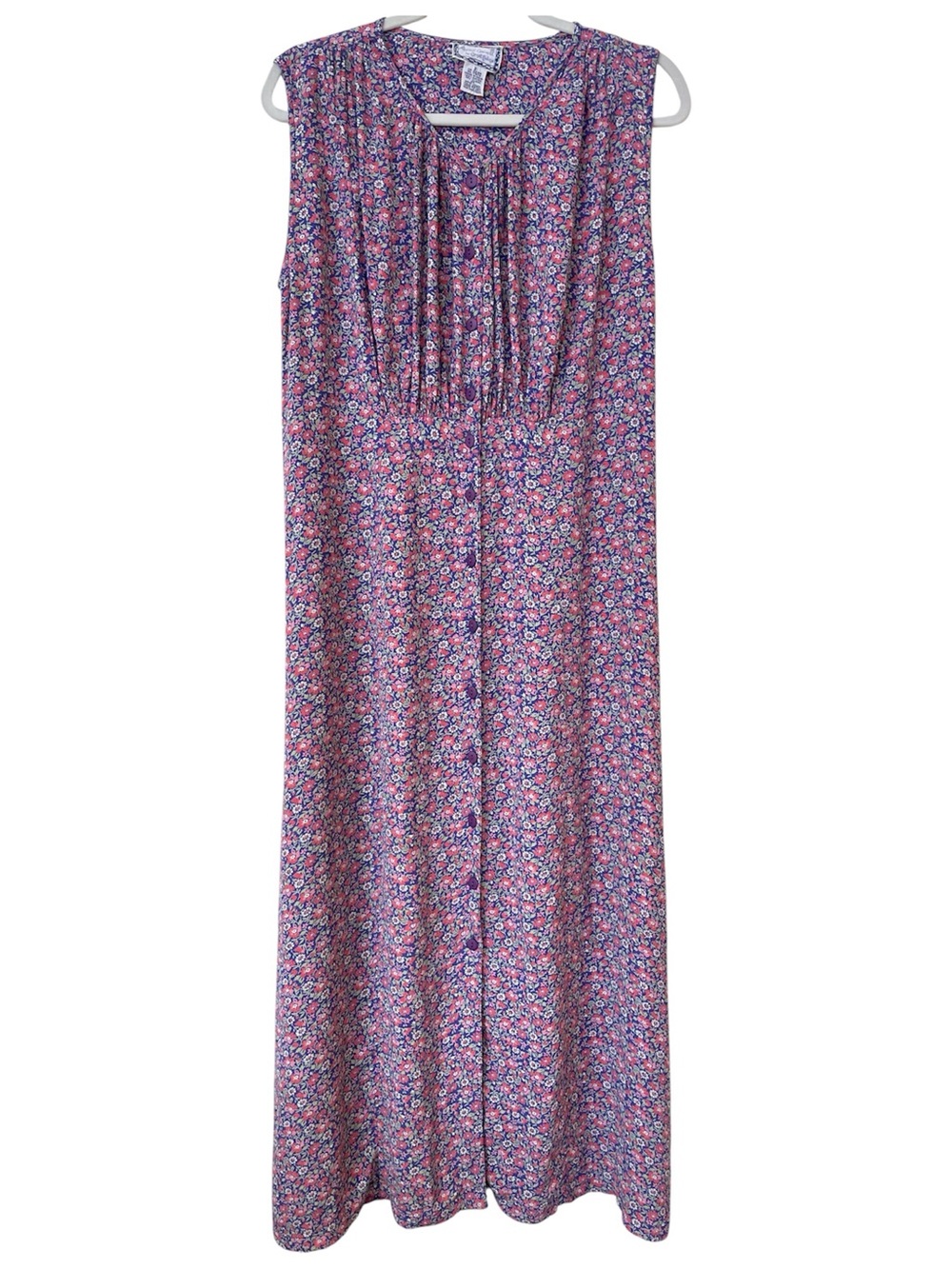 April Cornell Vintage Sleeveless Maxi Dress S Ditsy Floral Cottagecore Grunge - Picture 2 of 16